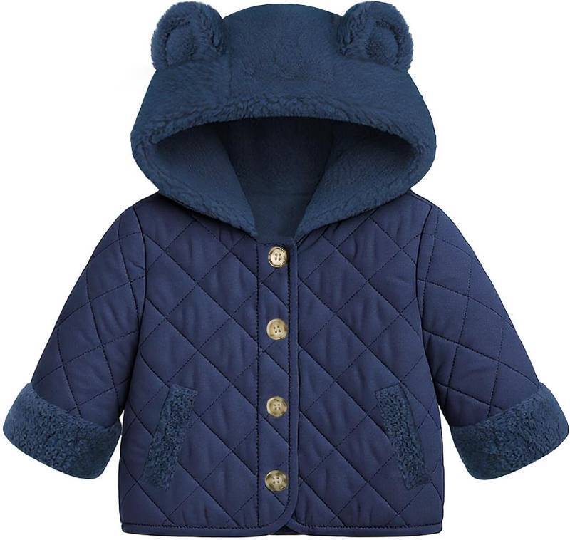 lot 12186 image: Baby Girl Winter Jackets Coat 6M-3Y Toddler Light Button-up Outwear with Hooded SIZE 24M