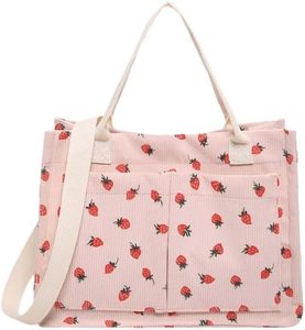 lot 8060 image: Cute Crossbody Bag For Women Girls Strawberry Purse Corduroy Tote Bag Fashion Chain Shoulder Handbag Canvas Bags