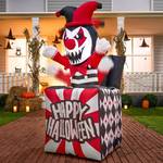 Joiedomi 5 Ft Halloween Inflatables Animated Clown Decorations Outdoor, Halloween Inflatable Decor with Built-in LEDs Animatronics Clown Blow Ups Party Decoration Outside Indoor for Yard Lawn Garden