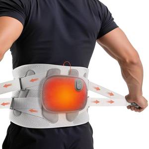 lot 7699 image: Arboleaf Heated Back Brace for Sciatica Relief - Adjustable Lumbar Support Belt with Detachable Heat Pad & Dual Support Bars (SoftHard) - Lower Back Pain Relief for Men & Women, Size M (Waist 24-33)