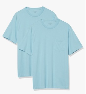 lot 7712 image: Amazon Essentials Mens Short-Sleeve Crewneck Pocket T-Shirts, Pack of 2 SIZE XS