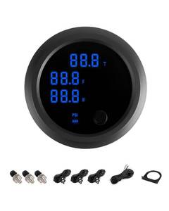 lot 7746 image: Three Display Air Pressure Gauge 232PSI LED Digital Air Ride Air Bag Suspension Press Meter 12V24V Kit with 18 NPT Electrical Pressure Sensor for Air Ride Suspension Systems 2-116 52mm