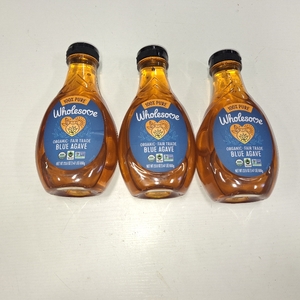 lot 7758 image: 3 Bottles Wholesome Sweeteners Organic Blue Agave - 23.5oz