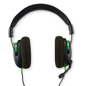lot 7803 image: onn. Xbox Wired Video Gaming Headset with 3.5mm Connector, Flip-to-Mute Mic, Lightweight Steel - Black and Green