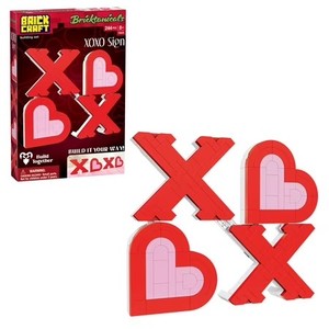 lot 7807 image: Brickcraft Bricktanicals XOXO Sign Building Kit (244-Piece Set), Valentines Day Decor, Brick Hearts, Build Together Couples Activity, Romantic Gift, Home Display, Collectible Building Set - INCOMPLETE