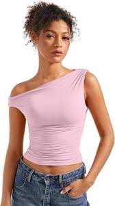 lot 7823 image: SUUKSESS Women Off Shoulder Tops Sleeveless Shirts Y2K Going Out Crop Tank Top SIZE XS