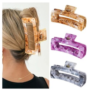 lot 7942 image: SHINLEA 3Pcs Hair Claw Clips for Women, 5 Inch Non slip Large Claw Clip, Reference Ink Painting Design, Ideal for Home Party and Work Styling, Hair Accessories for Girls Gift (Brown Gray Purple)