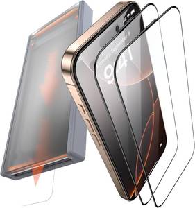 lot 7953 image: 3 Pack for iPhone 14 Pro Max Tempered Glass Screen Protector, Dust Free CABIN, Auto Positioning, Bubble Free, High Definition, Easy Installation,9H Hardness