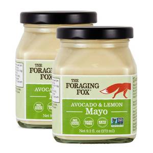 lot 7981 image: The Foraging Fox  Avocado & Lemon Mayo (2 x 9.2 fl oz)  Made with Avocado & High-Oleic Sunflower Oils  Certified Keto & Non-GMO, Gluten & Dairy Free, Vegetarian, No Added Sugar  Natural Zesty Mayo