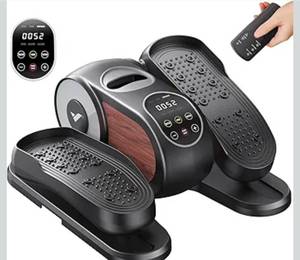 lot 20769 image: MERACH Under Desk Elliptical Machine, Leg Exerciser While Sitting for Seniors with 12-Speeds & Remote Control, Quiet Portable Electric Seated Pedal Exerciser Machine for Home Office - Retail $119