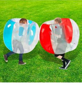 lot 20785 image: ZHUYNXIR 2 PC Sumo Ball for Kids,Inflatable Bumper Bounce Balls for Kids, Kid Sumo Ball, Lawn Game Ball for Kid Outdoor Team Gaming Play for 3 Ages (36 inch,Bluered) - Retail $59