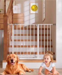 lot 20812 image: InnoTruth 29.5��40.75 Baby Gate for Stairs, 30 Tall Dog Gates for Doorways & Hallways, Safety Gate for Kids & Pets, Pressure-Mounted Walk-Through with Dual Lock & 2-Way Swing, White - Retail $68