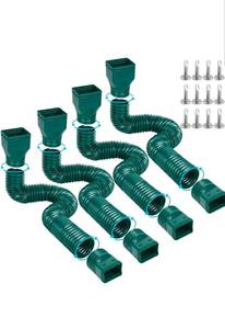 lot 20818 image: Ogutter Rain Gutter Downspout Extensions, Downspout Extender for Rainwater Drainage Flexible, Down Spout Drain Extension Pipe and Extendable from 21 to 66 Inches (4 Pack, Green) - Retail $43