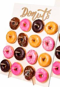 lot 20830 image: Premium Donut Wall Stand for Party - Wooden Donut Stand for Dessert Table - Treat Holder Stand for Party - Durable Treat Wall Display Stand for Decorations & Festive - Retail $0