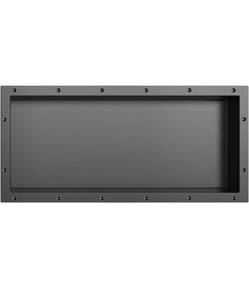 lot 20839 image: Shower Niche SMC Material 12X28��Outside 14x30�� in Niche for Shower Wall Shower Niches Ready for Tile Shelf Black - Retail $65