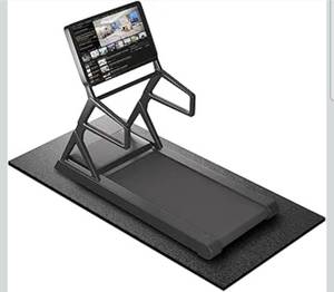 lot 20844 image: Treadmill Mat, 7x36x36x2.55.6x24x2, 6mm Thick Exercise Equipment Gym Mat for Hardwood FloorCarpet, Compatible with Peloton Bike, Indoor Spin Bike, Elliptical - Retail $49