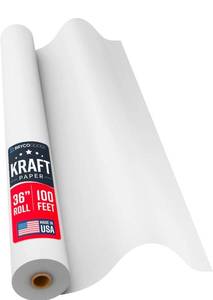 lot 20848 image: Bryco Goods White Kraft Paper Roll - 36 x 100�� (1200) - Made in USA - Banner Paper for Painting, Easel Use, Bulletin Boards, Wall D�cor, Gift Wrapping, and Childrens Projects - Retail $29