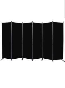 lot 20858 image: Room Divider 6FT Portable Room Dividers and Folding Privacy Screens, 132 W Fabric Divider for Room Separation, 6 Panel Partition Room Dividers Freestanding Wall Divider Screen for Dorm Studio Office - Retail $99