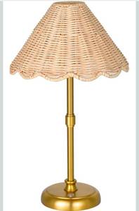 lot 20863 image: Cordless Boho Rattan Table lamp, 5200-mAh Rechargeable Battery, 3-level Brightness Dimmable, Build-in Integrated LED 320 Lumen Max, Rattan Shade, for Bedside Restaurant Resort Hotel Dining Table Set of 2  - Retail $99