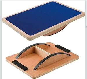 lot 20889 image: Juoe Balance Board Wobble Board for Adults and Kids - Anti-Slip 350LBS Balance Board for Physical Therapy,Balance Training,Posture Correction,Standing Desk Core Strength Wooden Balance Rocker Board - Retail $0