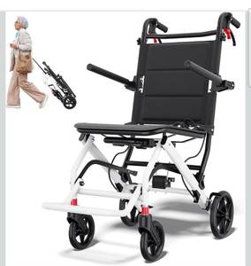 lot 20897 image: Super Lightweight Transport Wheelchair. Easy to Travel, Locking Hand Brakes, User-Friendly, Folding, Portable. for Adults or Child (up to 220lbs) - Retail $159