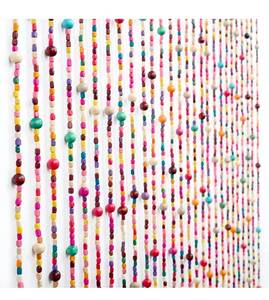 lot 20921 image: 3FT X 6FT 27 Stands Rainbow Colorful Hippie Beaded Curtain Boho-Bohemian Natural Wooden Door Doorway Beads Bamboo-Like Window Front Door Decor Curtains Home Decor - Retail $59