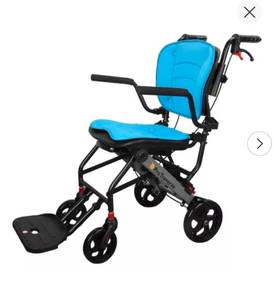 lot 20937 image: Wheelchairs for Adults,Transport Wheelchair Lightweight Foldable with Removable Cushion,Blue - Retail $299