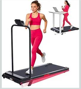 lot 20941 image: Walking Pad with Handle Bar and Incline, 3.0HP Under Desk Treadmill for Home Small Space, 0.6-7.6MPH Portable Walking Pad Treadmill with Handles, 350LBS - Retail $139