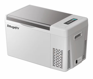 lot 20963 image: BougeRV 12 Volt Refrigerator With 23 Quart Cover, 12V Car Fridge 23 Quart Portable Freezer Compressor Cooler Compressor Freezer, 1224V DC 110240V AC, -8��50�� for Truck RV SUV - Retail $239
