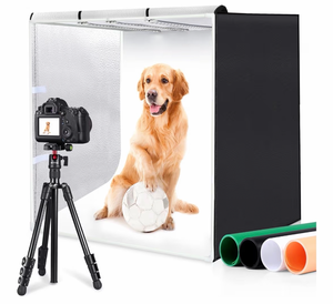 lot 20965 image: PULUZ 32x32 Light Box Photography, Large Photo Light Box with 3 Stepless Dimming Light Panel, 234 LED Beads, Professional Photo Booth Shooting Tent Kit with 4 Color Backdrops for Product Photography - Retail $105