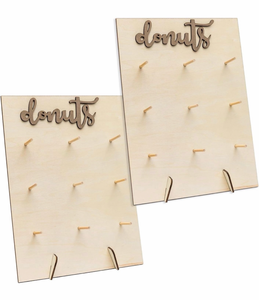lot 20968 image: 2Pack Donut Display Stand Wood Doughnuts Wall Stands Display Board for Wedding Party Decoration - Retail $0