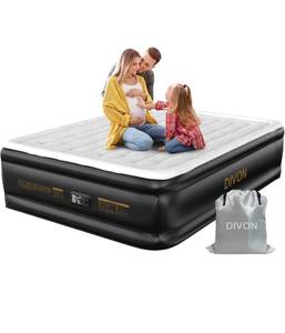 lot 20996 image: DIVON Air Mattress Queen with Built in Pump,Blow Up Mattress - Retail $97