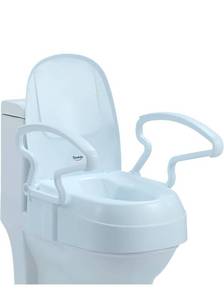 lot 20997 image: Raised Toilet Seat Risers for Seniors, Elevated Toilet Seat with Handles, 3-Level Height Adjustable, Support up to 300 Lbs - Retail $65