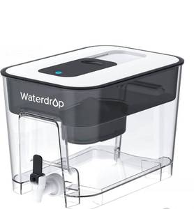 lot 21021 image: Waterdrop WFD-22L Large Water Filter Dispenser, 40-Cup Water Filter Pitcher, 200-Gallon Long-Life, Reduces Chlorine, PFOAPFOS and More, BPA Free, Black - Retail $42