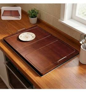 lot 21022 image: UTCG Noodle Board Stove Cover 29.5�22 inch Bamboo Foldable Multiple Stove Top Cover with Handles for Gas & Electric Stoves - As Kitchen Sink Cover �� Decorative Tray for Prep Space - Retail $0