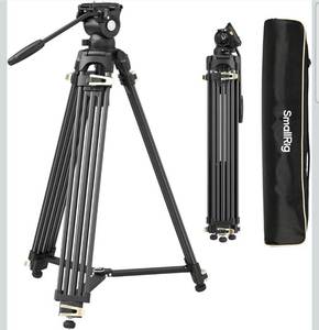 lot 21038 image: SmallRig AD-01S Video Tripod, 74 Heavy Duty Tripod with Pan and Tilt Fluid Head, Dual-Mode Quick Release Plate, Load up to 13.2lb  6kg for DSLR, Camcorder, Cameras  - Retail $179