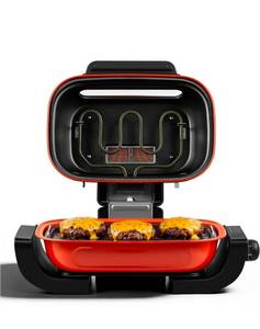 lot 21039 image: Electric Grill, Techwood 3-in-1 Indoor Grill Fish Roaster, Odor-Free 3-Layer Filter Korean BBQ Grill, Timer Control Knob, Double Sided Heating, Roast, Toast, Grill & More for Parties & Everyday Meals - Retail $105