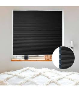 lot 21062 image: Cordless Cellular Blinds Shades Easy Cut Adjust Size Cordless No Drilling Honeycomb Window Blinds for Home Kitchen Office, Easy to Install No Tool Need Black Blackout - Retail $0