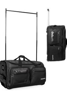 lot 21066 image: Fanwoli 23 Dance Bag with Garment Rack  Upgraded Stable System & Fabric  More Lightweight & Wear-Resistant  Ideal Competition Rolling Duffle Bag - Retail $109