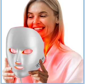 lot 21069 image: NEWKEY Red Light Therapy Mask for Face,7 Colors LED Face Mask Light Therapy, At-Home Photon Skin Care Beauty Mask for Anti Wrinkles Acne Reduction - Retail $149