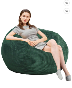 lot 21071 image: Bean Bag Chair 4Ft Luxurious Faux Rabbit Fur Memory Foam Bean Bag Chairs for AdultsTeens with Filling,Ultra Soft Faux Fur Fabric, Round Fluffy Sofa for Living Room Bedroom College Dorm - Retail $149