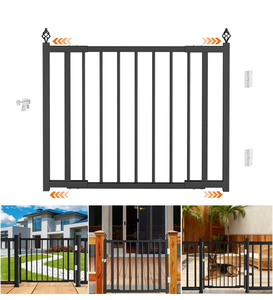lot 21077 image: Upgraded Expandable 3 to 4 FT.W x 37in.H��Heavy-Duty Deck Gates Outdoor with Latch, No Cutting Required��Outdoor Dog Gate�� Fence Gate, Suitable for Decks, Patios, Gardens, Yards, (Auto-Closing Hinge) - Retail $168