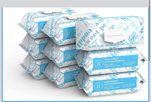 lot 21078 image: Amazon Elements Baby Wipes, Unscented, Hypoallergenic, Alcohol-Free, With Aloe and Vitamin E, 810 Count, Flip-Top Packs - Retail $21
