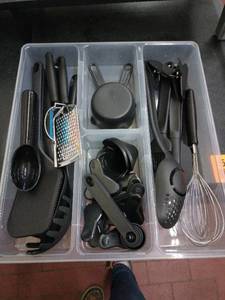 lot 52855 image: Kitchen Organizer with Miscellaneous Kitchen Utensils