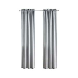 lot 52861 image: Your Zone Solid Color Room Darkening Rod Pocket Curtain Panel Pair  Set of 2  Silver  30 x 84
