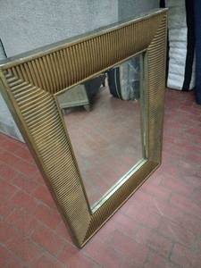 lot 52887 image: IKEA SONGE mirror with a gold-colored, ribbed frame