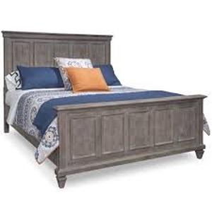 lot 52816 image: Magnussen Home Lancaster Panel Bed in Dovetail Gray with Mattress and Box Spring - Retail - $2,025