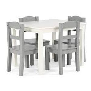 lot 52820 image: gray kids wooden table and chair set