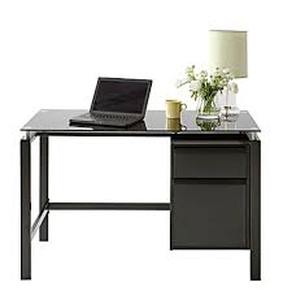lot 52838 image: Realspace Lake Point glass and metal computer desk