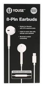 lot 52858 image: Youse 8-Pin Earbuds Built-In mIC & Volume Control (Bluetooth Enabled Connectivity, Listen to Music, Take Calls, Activate Voice Assistant)